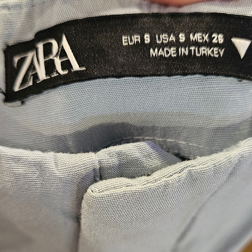 ZARA Sz S Wide Leg High Waisted Linen Blend Pant ‎ #452 - Picture 7 of 9